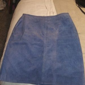 Suede blue skirt AR FASHION CO